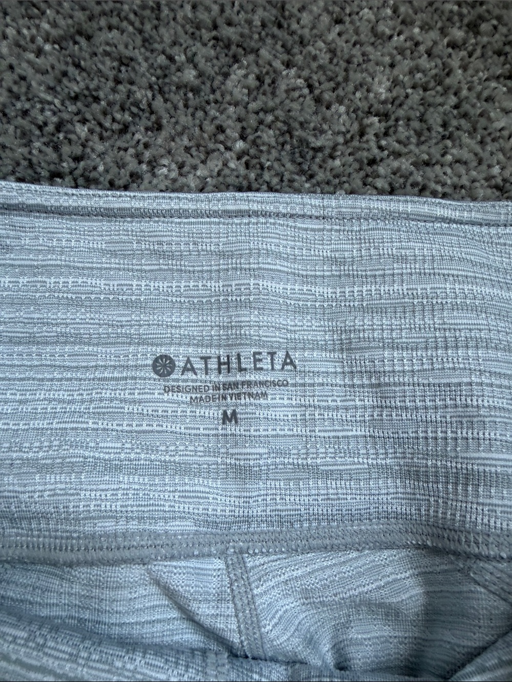 Athleta Light Gray Ribbed Performance Capris - Picture 2 of 3